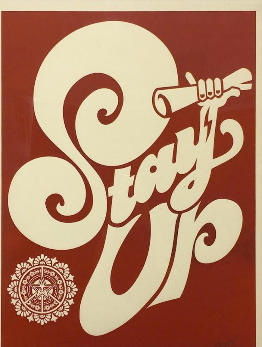 "Stay Up" Signed Limited Edition Print by Shepard Fairey, Obey Giant